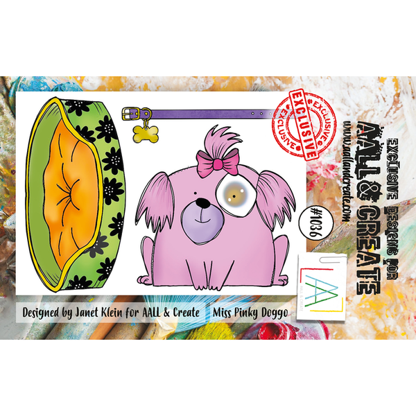 AALL & Create Miss Pinky Doggo A7 Clear Stamps 1036