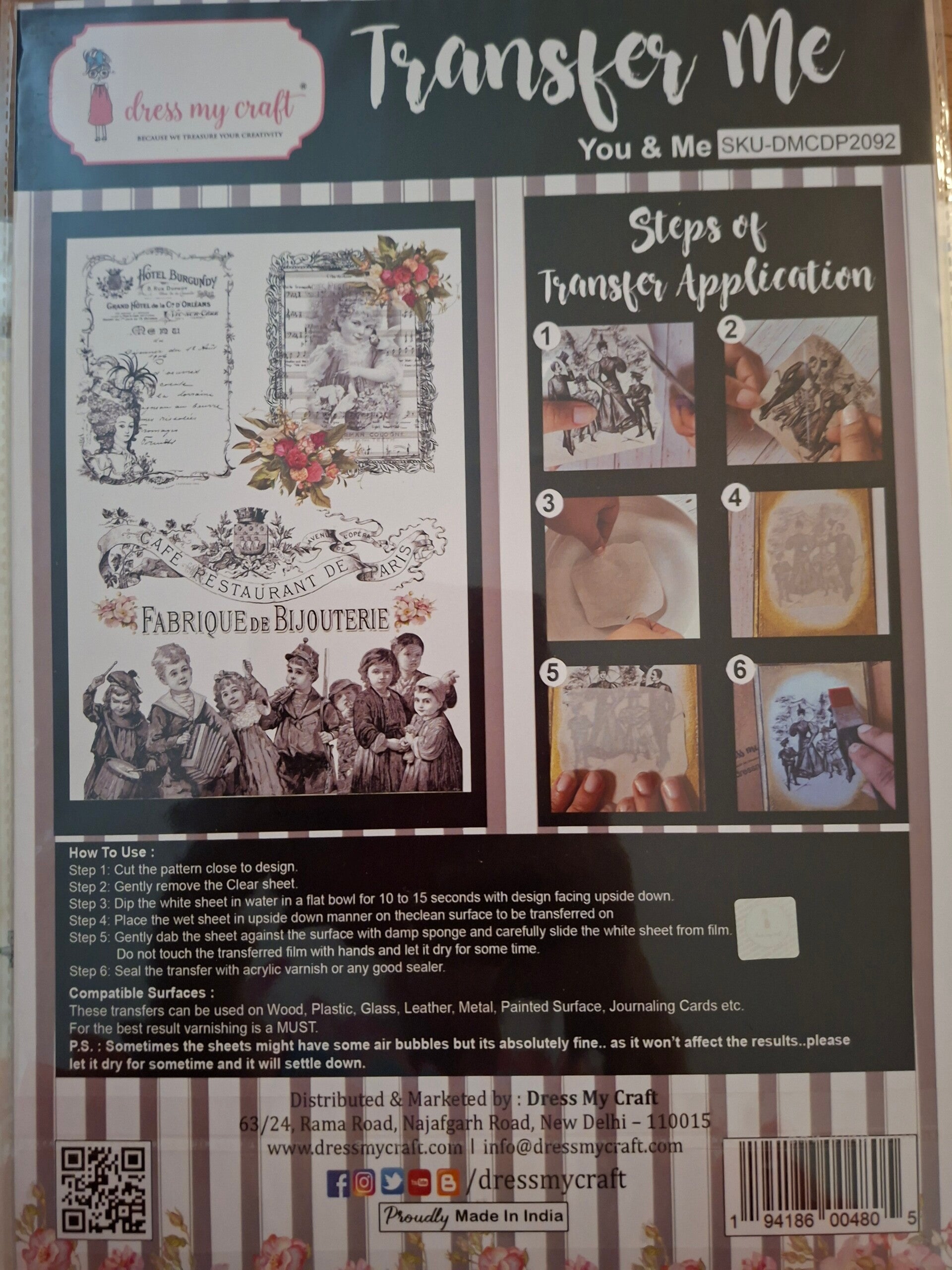 Dress My Craft Transfer Me Sheet A4 You and Me