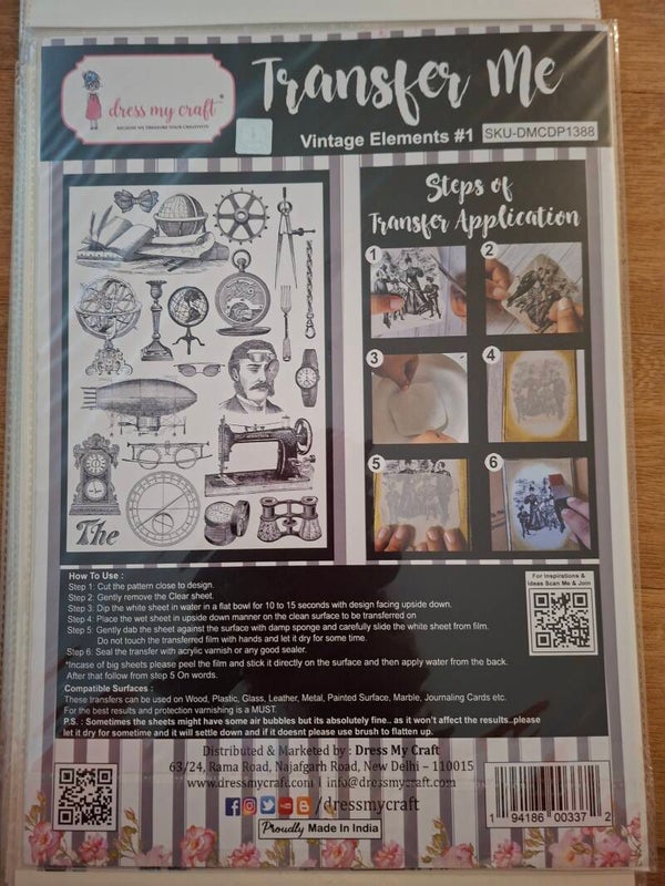 Dress my Craft Transfer me Vintage Elements #1