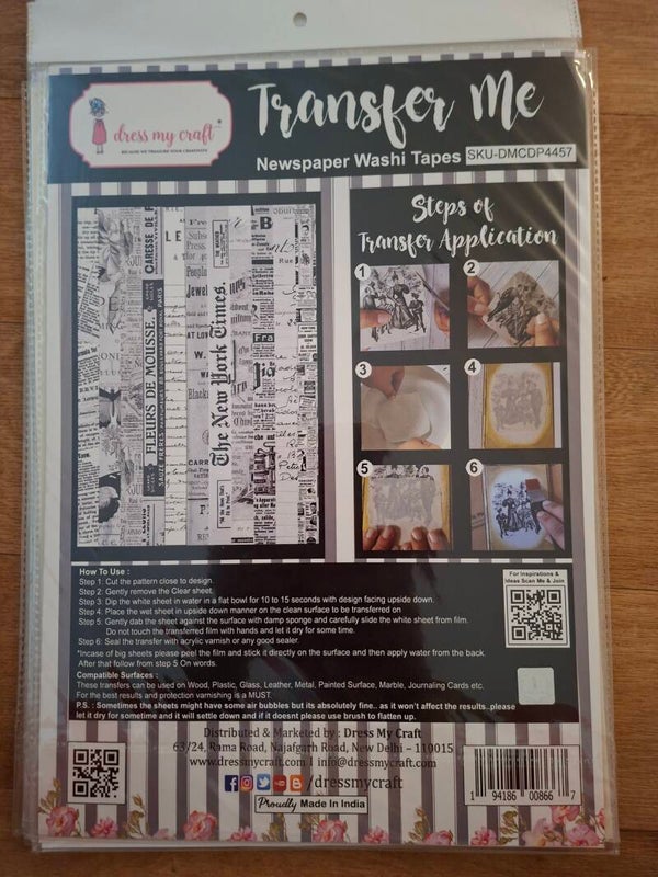 Dress my Craft Transfer me Newspaper Washi Tape