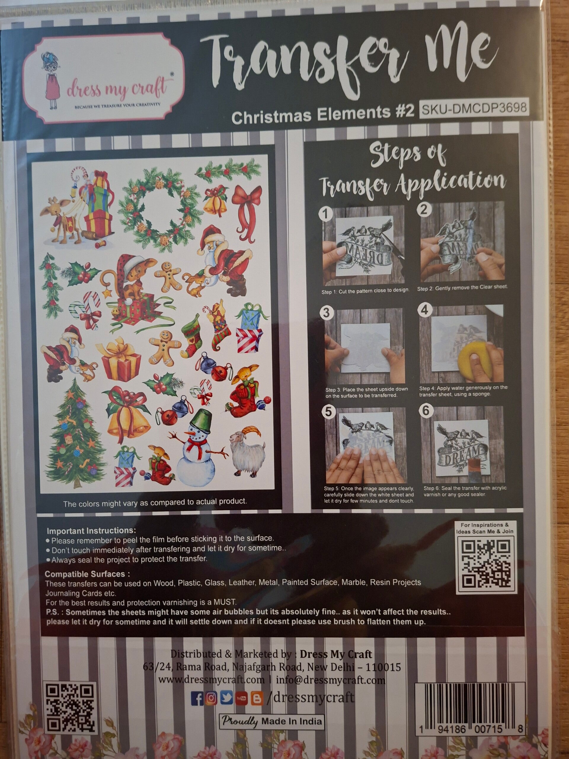 Dress my Craft Transfer me Christmas Elements #2