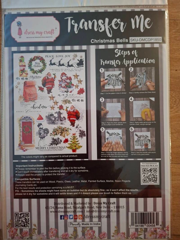 Dress my Craft Transfer me Christmas Bells