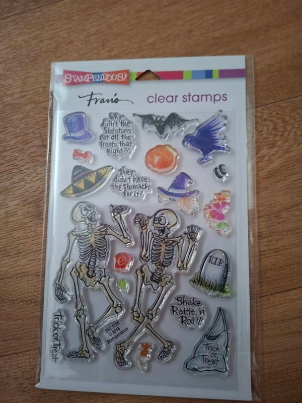 Stampendous Skelett Humor Stempel-Set, transparent, Halloween