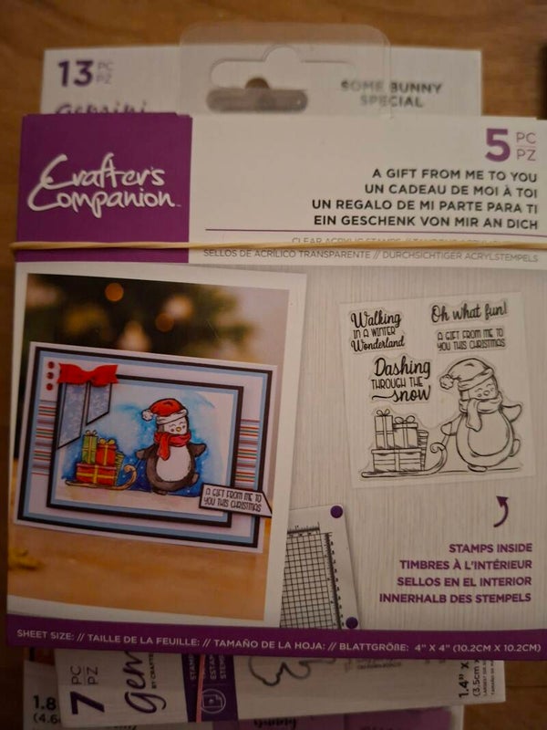 Crafters Companion Weihnachten Santa Pinguin A Gift From Me to You Stempelset