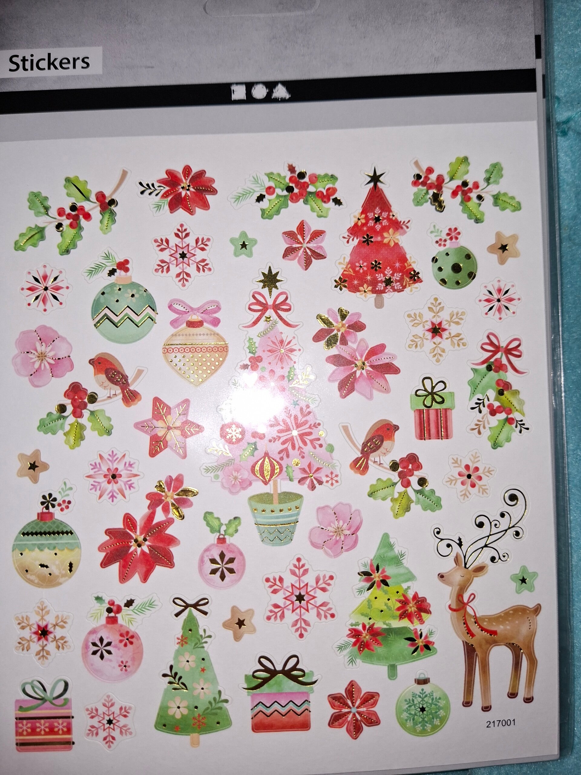 Glitzer Sticker Weihnachts-Dekosticker 1 Bogen Set 4, Weihnachtsbaum