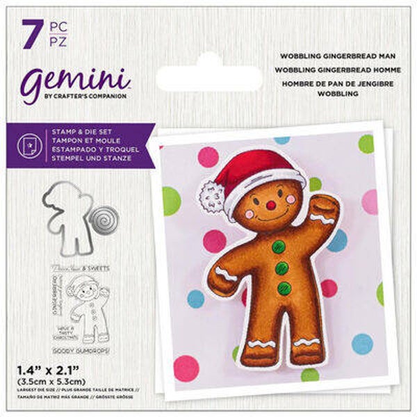Crafters Companion Gemini Stempel- und Stanzenset: Wackelnder Lebkuchenmann
