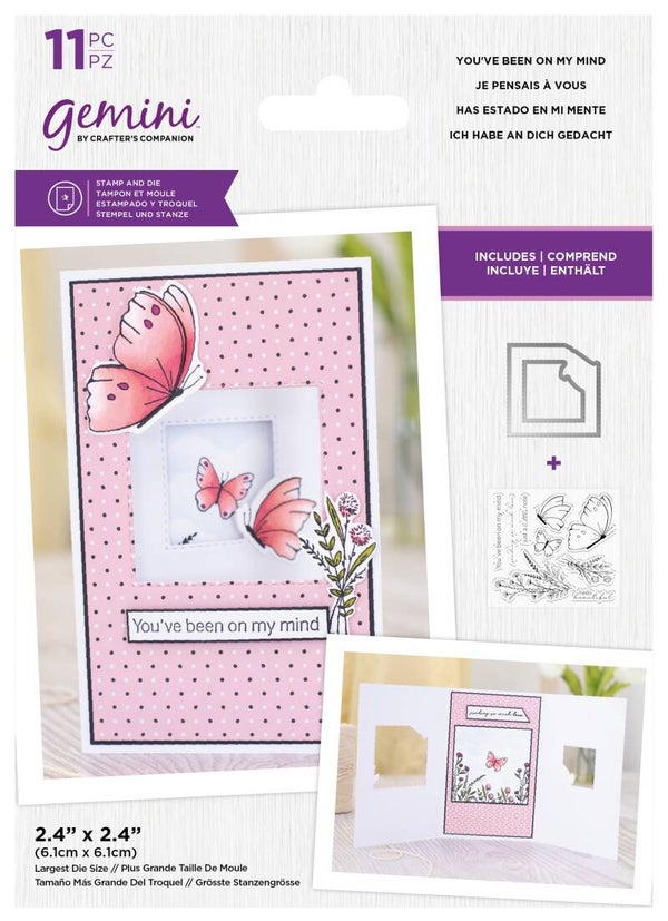Crafters Companion Gemini Clear Stamps & Dies – You've Been On My Mind