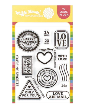 Waffle Flowers Craft Stamp Postage Collage Love