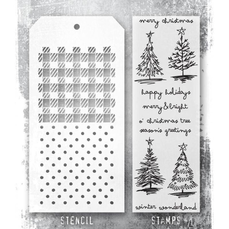 Stampers Anonymous – Scribbly Christmas – Tim Holtz Stempel/Schablone (THMM178)