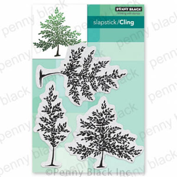 Penny Black Inc, CANOPY (CLING RUBBER STAMP) 3 pieces - top tree 2.63"x3.88", bottom tree 3.75"x3", 1.5"x3.63"