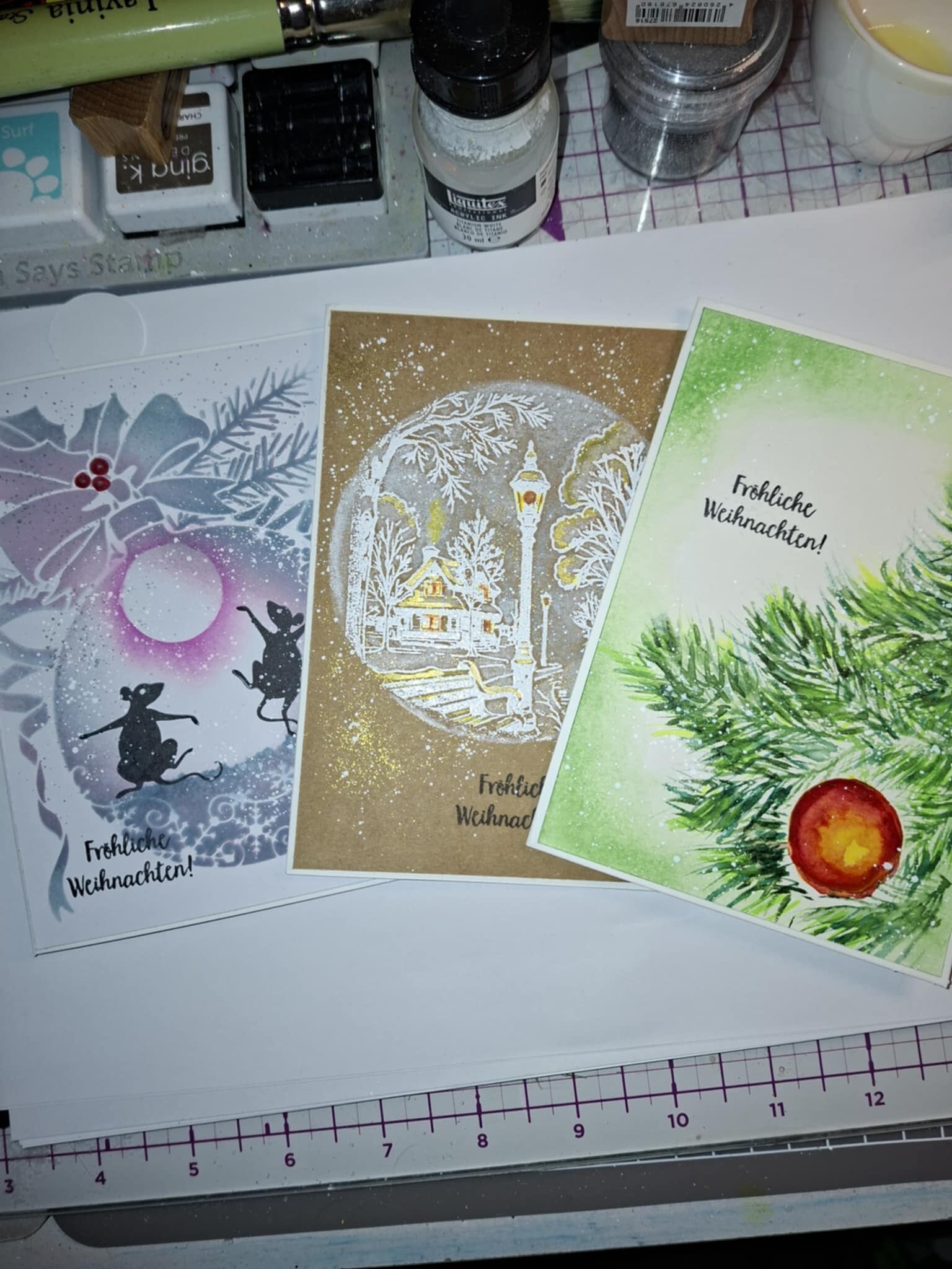 Esthers Bastel-News, Weihnachtskarten handgemacht im 6 er Set