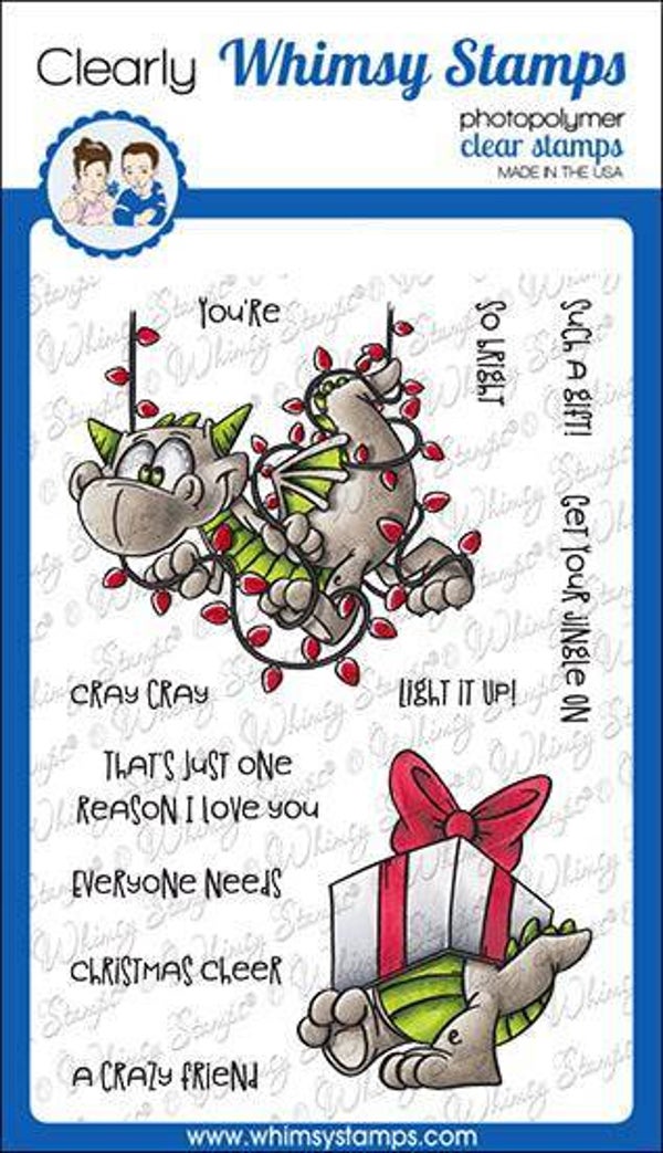 Whimsy Stamps Dragon Christmas Cheer Clear Stamps DP1038a, Weihnachten
