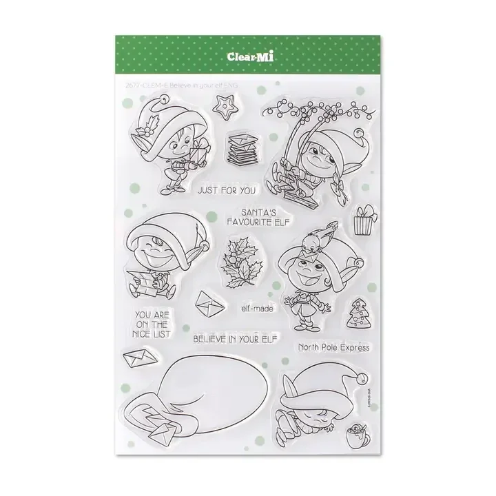 Impronte D'Autore, ClearMi Clear Polymer Stamps Believe in Your Elf Eng