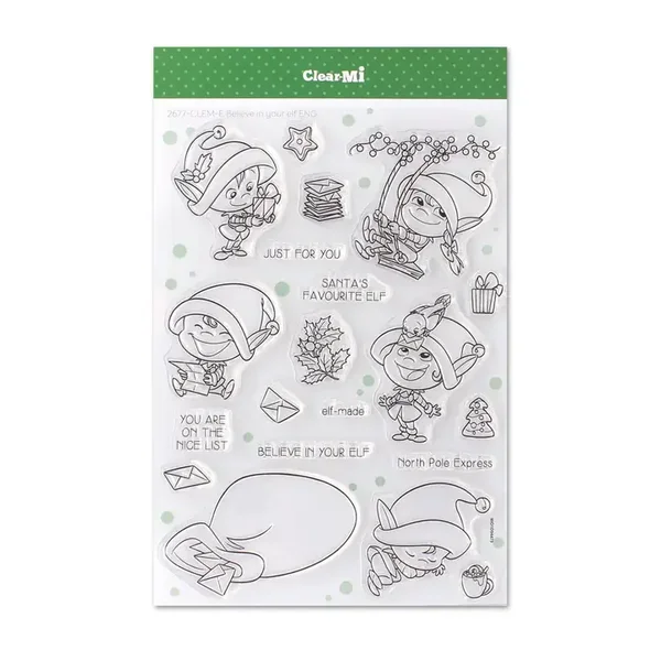 Impronte D'Autore, ClearMi Clear Polymer Stamps Believe in Your Elf Eng