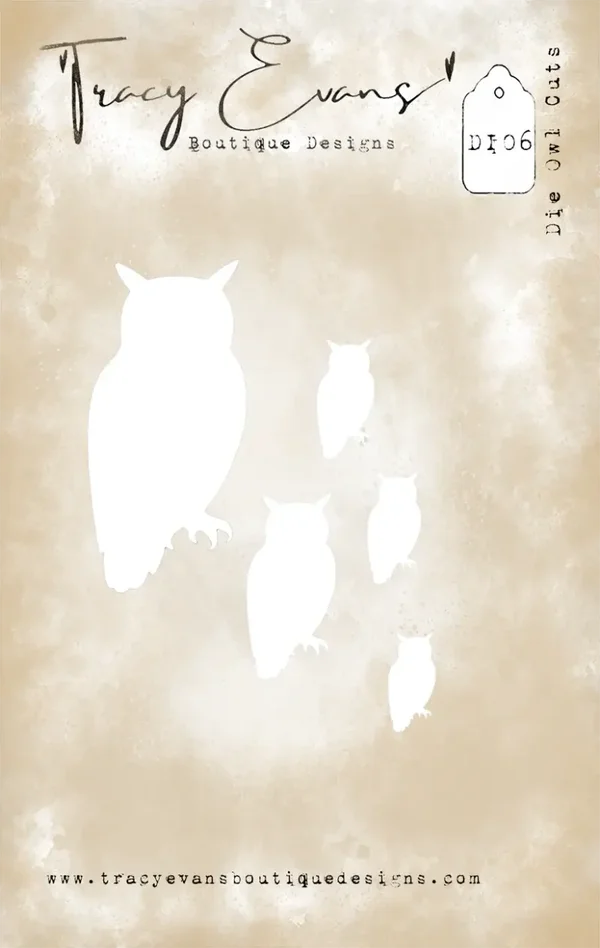 Tracy Evans Boutique Designs  DIE06 - Die Set Owl Cuts, Stanzen Eulen