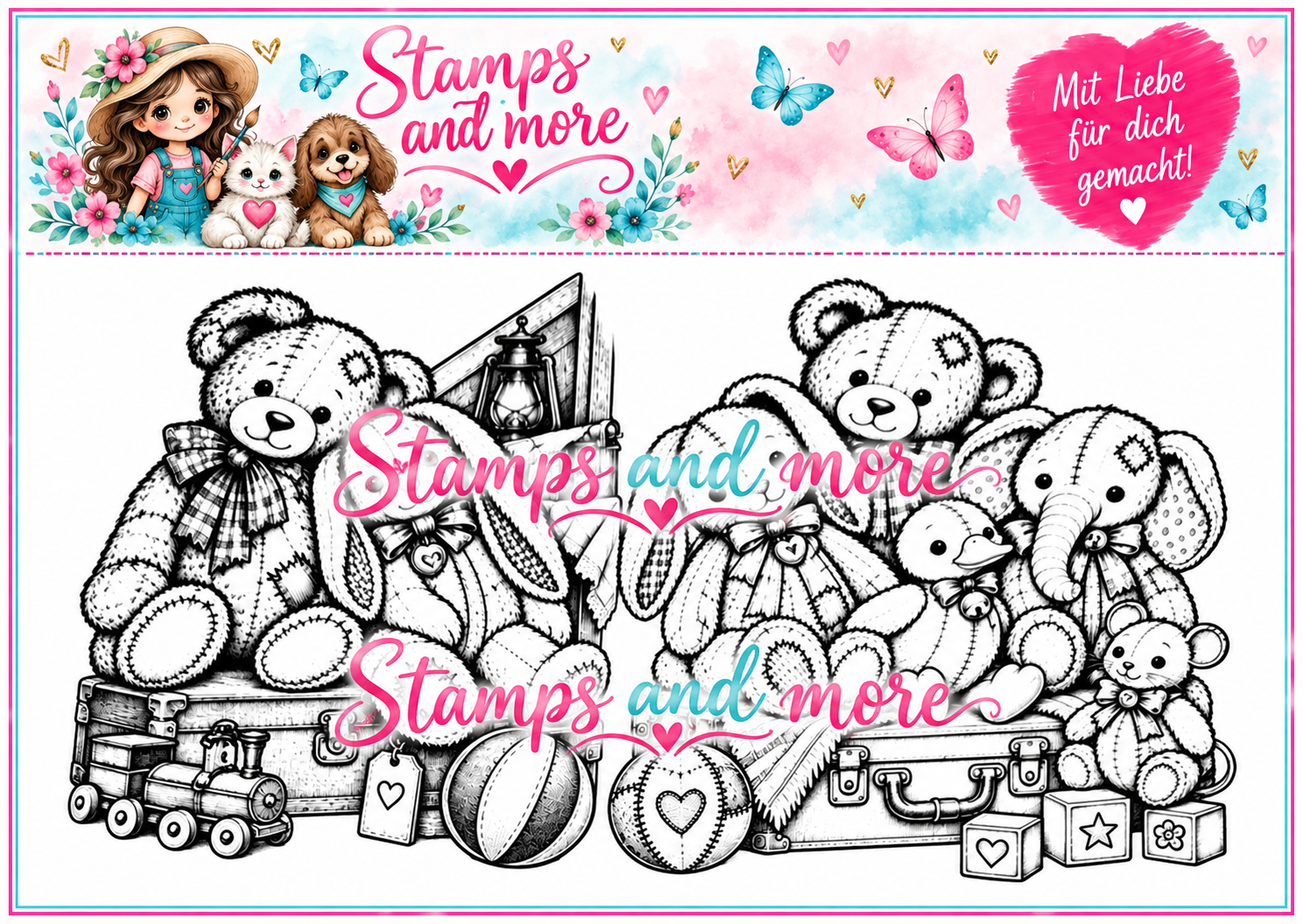Baby Geflüster, Kindergeburtstag  – Clear Stamps , 2 x A 6 Platte Clear Stamps im Set, 2 tolle Motive