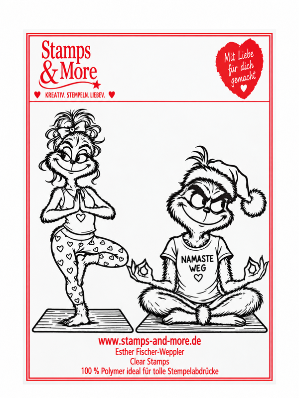 Yoga-Elfen – Namaste weg Clear Stamps A6