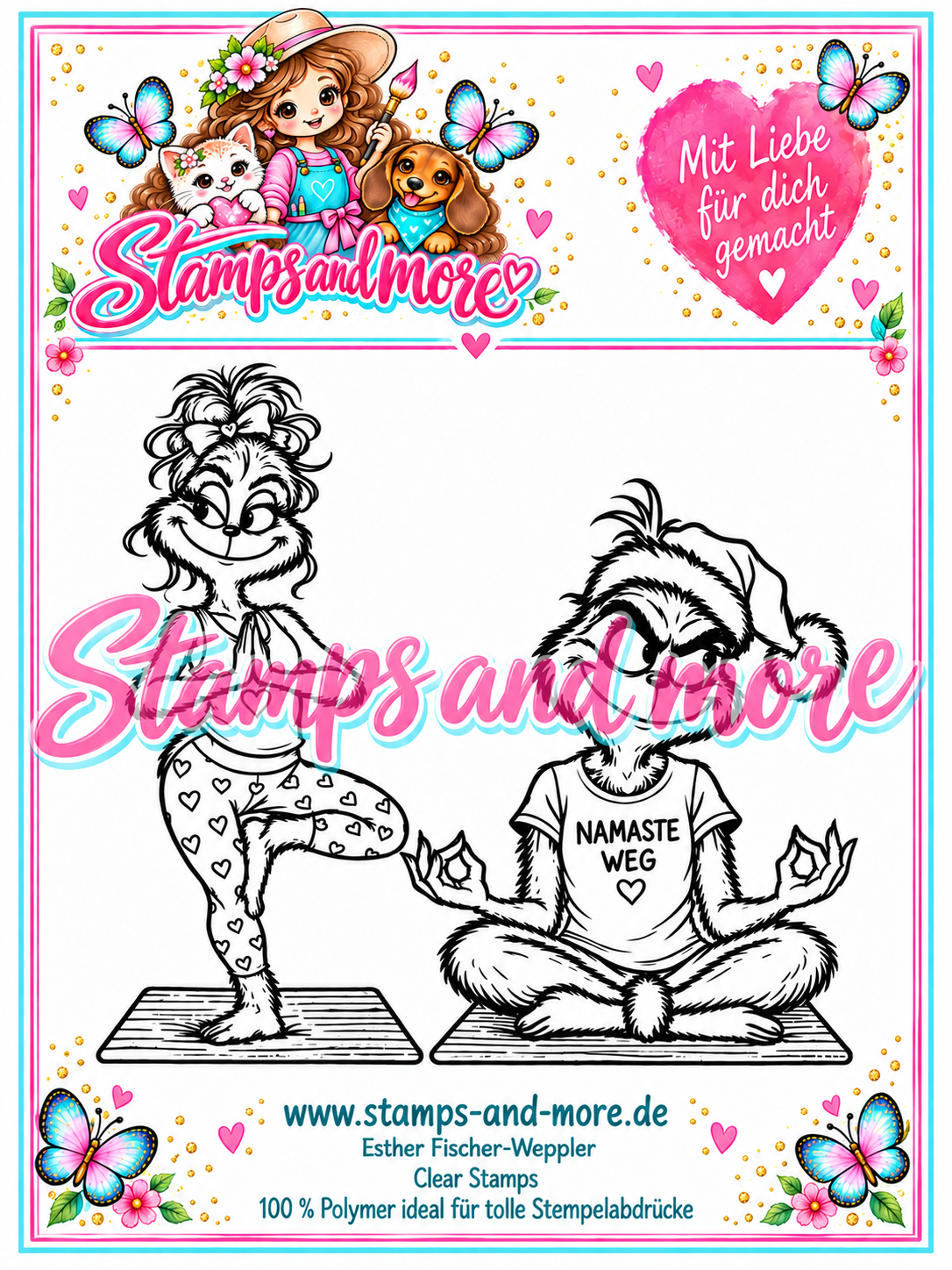 Yoga-Elfen – Namaste weg Clear Stamps A6