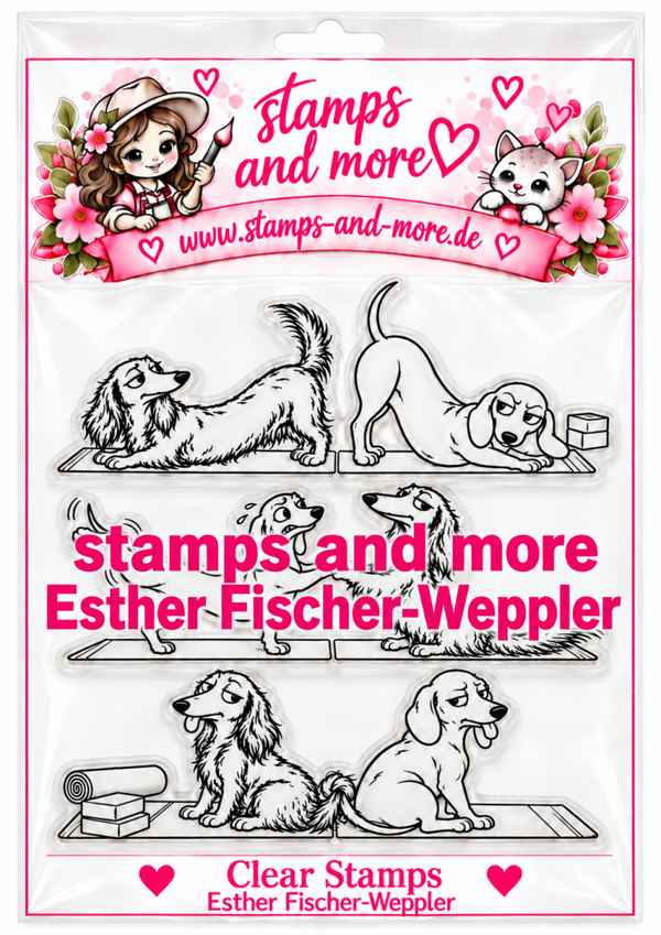 Yoga-Dackel – Clear Stamps im A6-Format