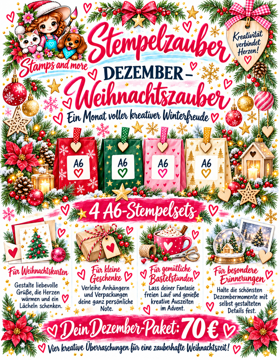 Übers Jahr Zauber – Nach Weihnachten ist vor Weihnachten!, 4 x A 6 Motive und Überraschungen