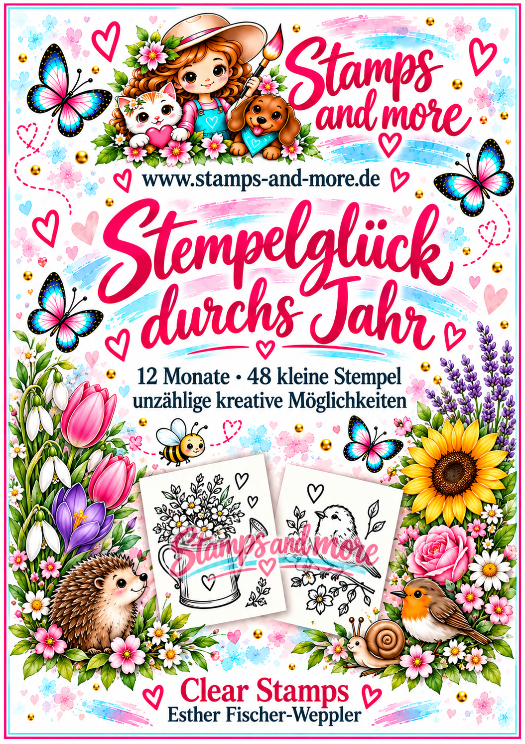 Stempelglück durchs Jahr  12 Geschichten · 48 kleine Stempel · Clear Stamps mit Album!!!!Vorbestellen!!!!!