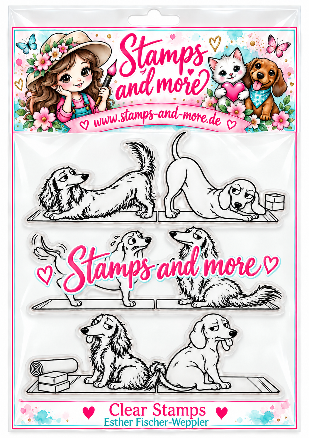 Yoga-Dackel – Clear Stamps im A6-Format