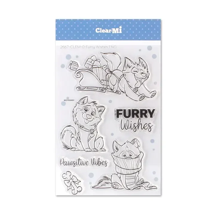 Impronte D'Autore, ClearMi Clear Polymer Stamps Furry Wishes Eng