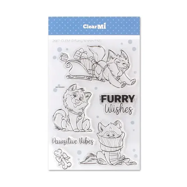 Impronte D'Autore, ClearMi Clear Polymer Stamps Furry Wishes Eng