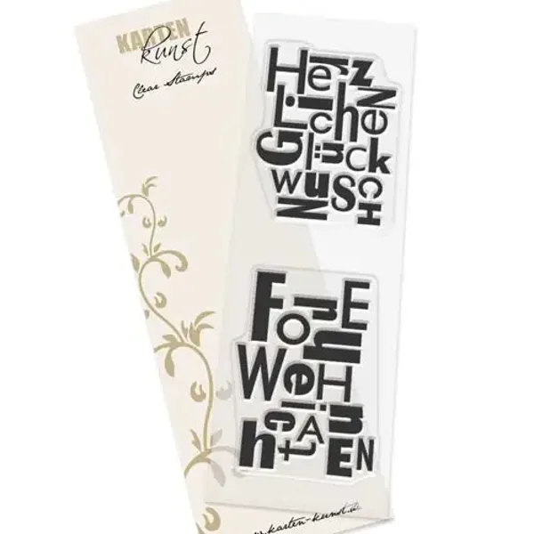Karten-Kunst Clear Stamps KK-0013 - Buchstabenblöcke Glückwunsch / Weihnachten