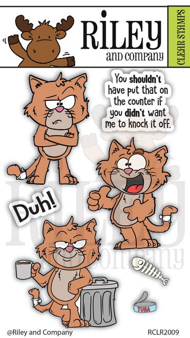 Riley & Company Hank the Alley Cat clear stamp set