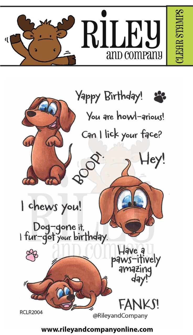 Riley and Company Woody & Hazel Jean Play Time clear stamp set, Stanzen haben wir auch dazu