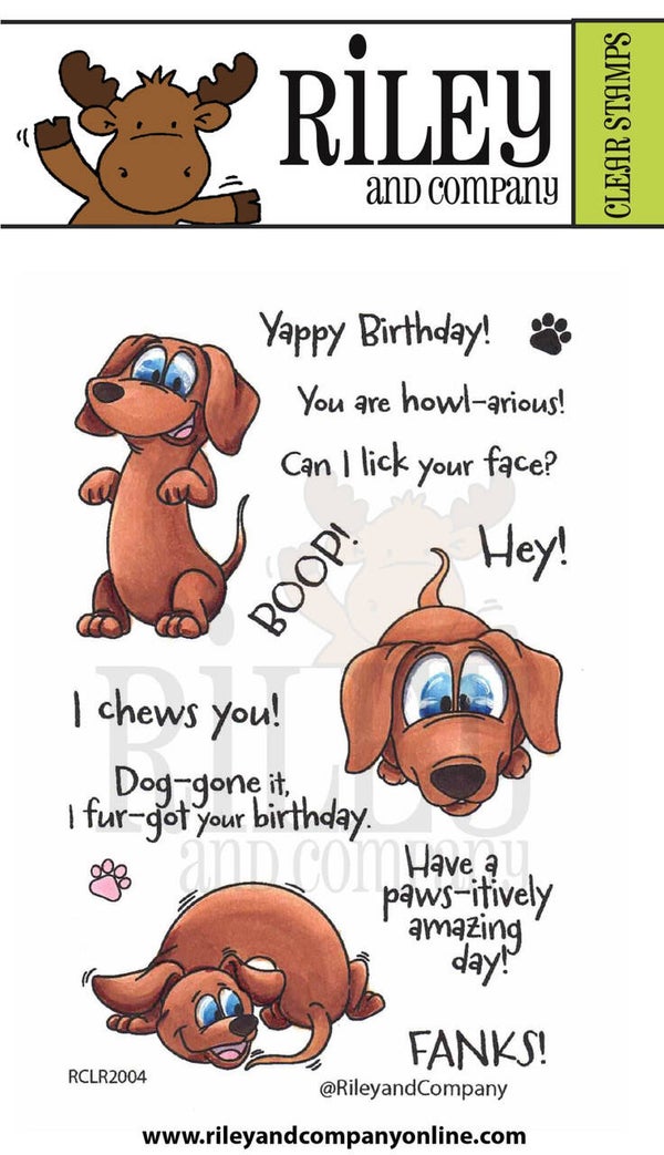 Riley and Company Woody & Hazel Jean Play Time clear stamp set, Stanzen haben wir auch dazu