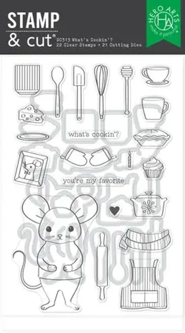 Hero Arts - Clear Stamps & Cutting Dies - Retro Kitchen - What's Cookin'?