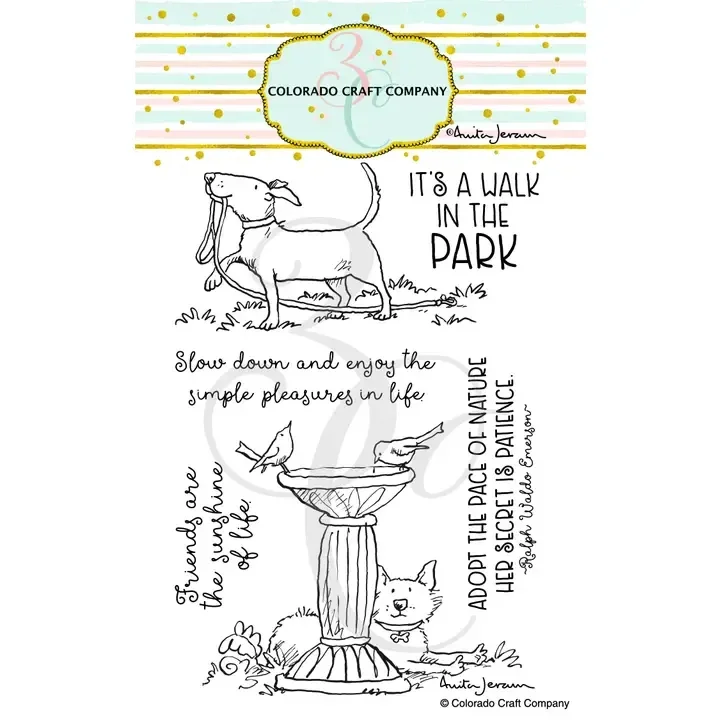 Colorado Craft Company AJ547 Anita Jeram ~ Birdbath Friends