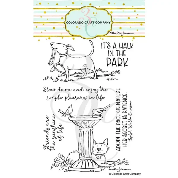 Colorado Craft Company AJ547 Anita Jeram ~ Birdbath Friends