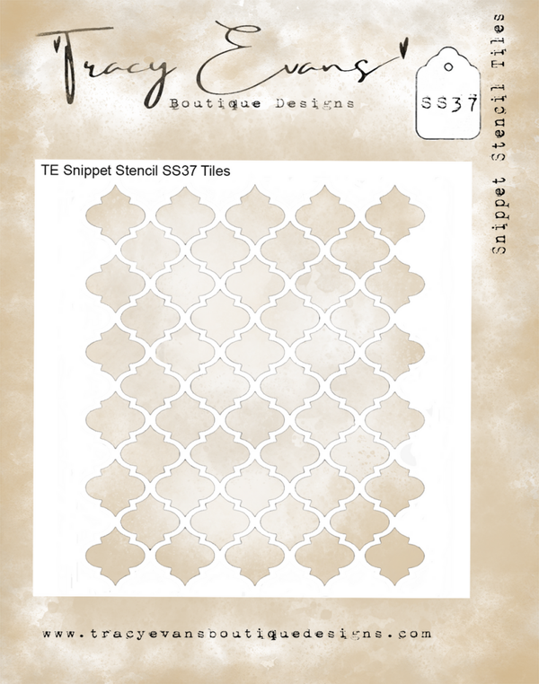 Tracy Evans Boutique Designs  SS037 - Schablonen-Ausschnitt „Fliesen“ 4 x 4 Zoll