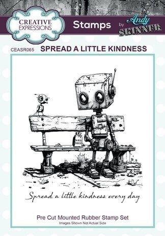 Creative Expressions Andy Skinner Pre-Cut Rubber Stamp Botology Spread A Little Kindness CEASRS065