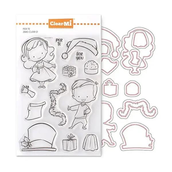 Impronte D'Autore, ClearMi Clear Polymer Stamps with Dies For You, Set, Weihnachten