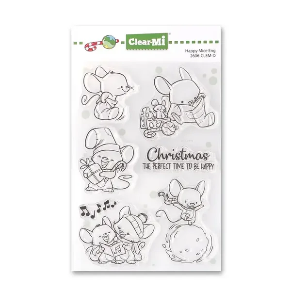 Impronte D'Autore, ClearMi,  Happy Mice ENG transparente Polymerstempel