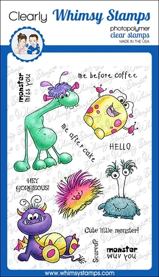 Whimsy Stamps Monster Moods Clear Stamps C1390
