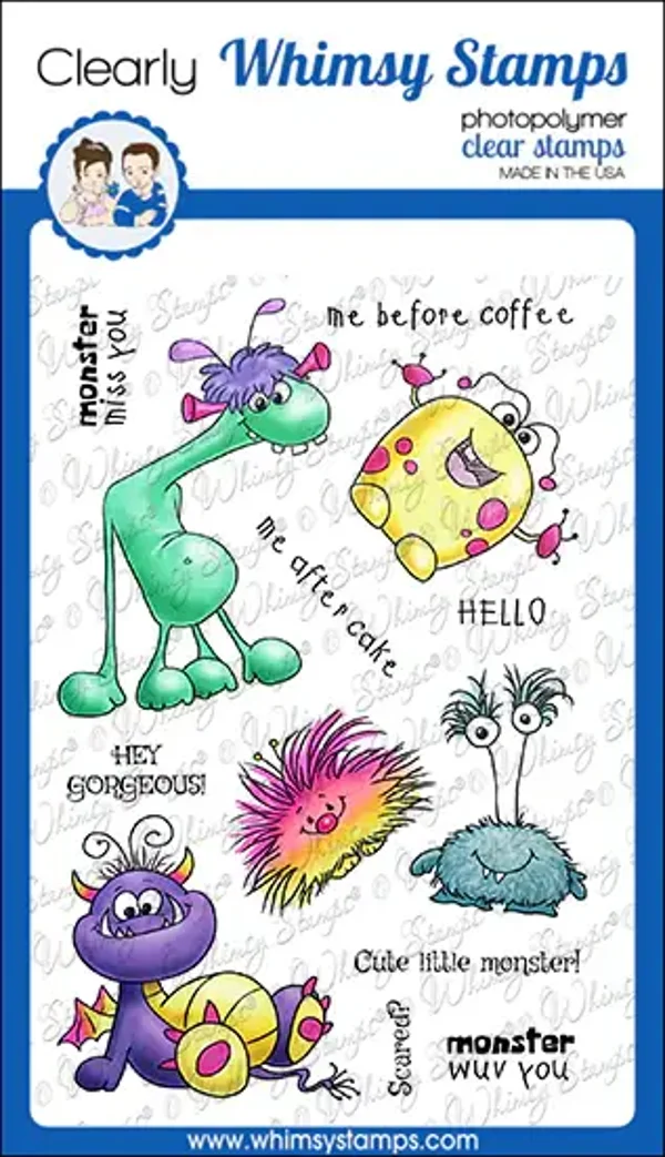 Whimsy Stamps Monster Moods Clear Stamps C1390