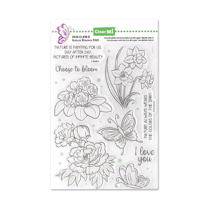 Impronte D'Autore, ClearMi Clear Polymer Stamps Nature Blooms Eng
