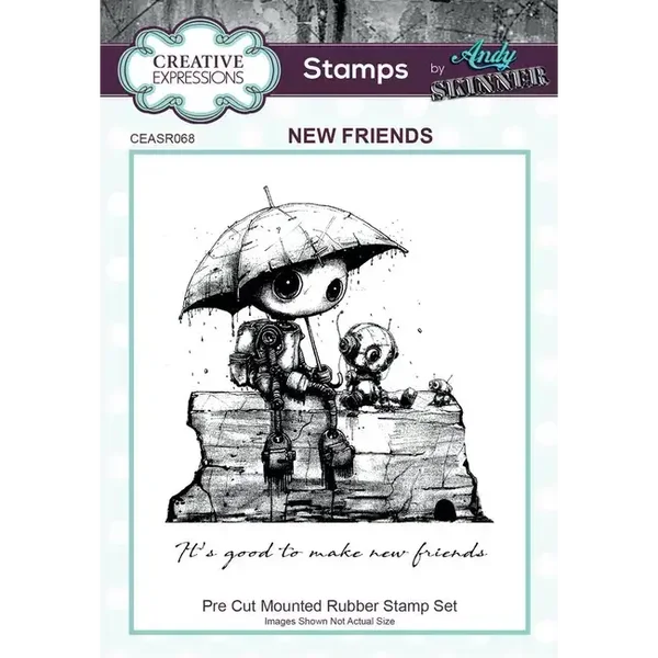creative expressions Andy Skinner Pre-Cut Rubber Stamp Botology New Friends (CEASR068)