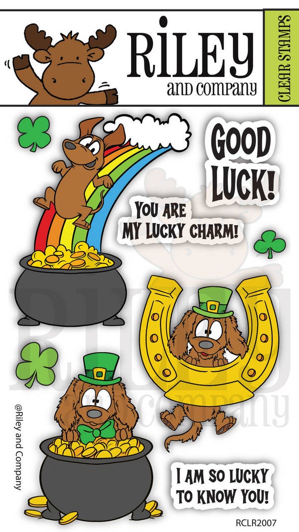 Riley & Company Woody & Hazel Jean Good Luck clear stamp set