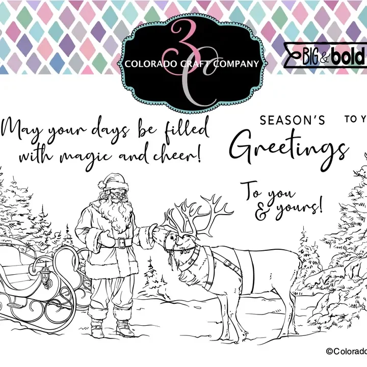 Colorado Craft Company BB521 Big & Bold ~Santa's Sleigh Slimline