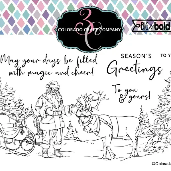 Colorado Craft Company BB521 Big & Bold ~Santa's Sleigh Slimline