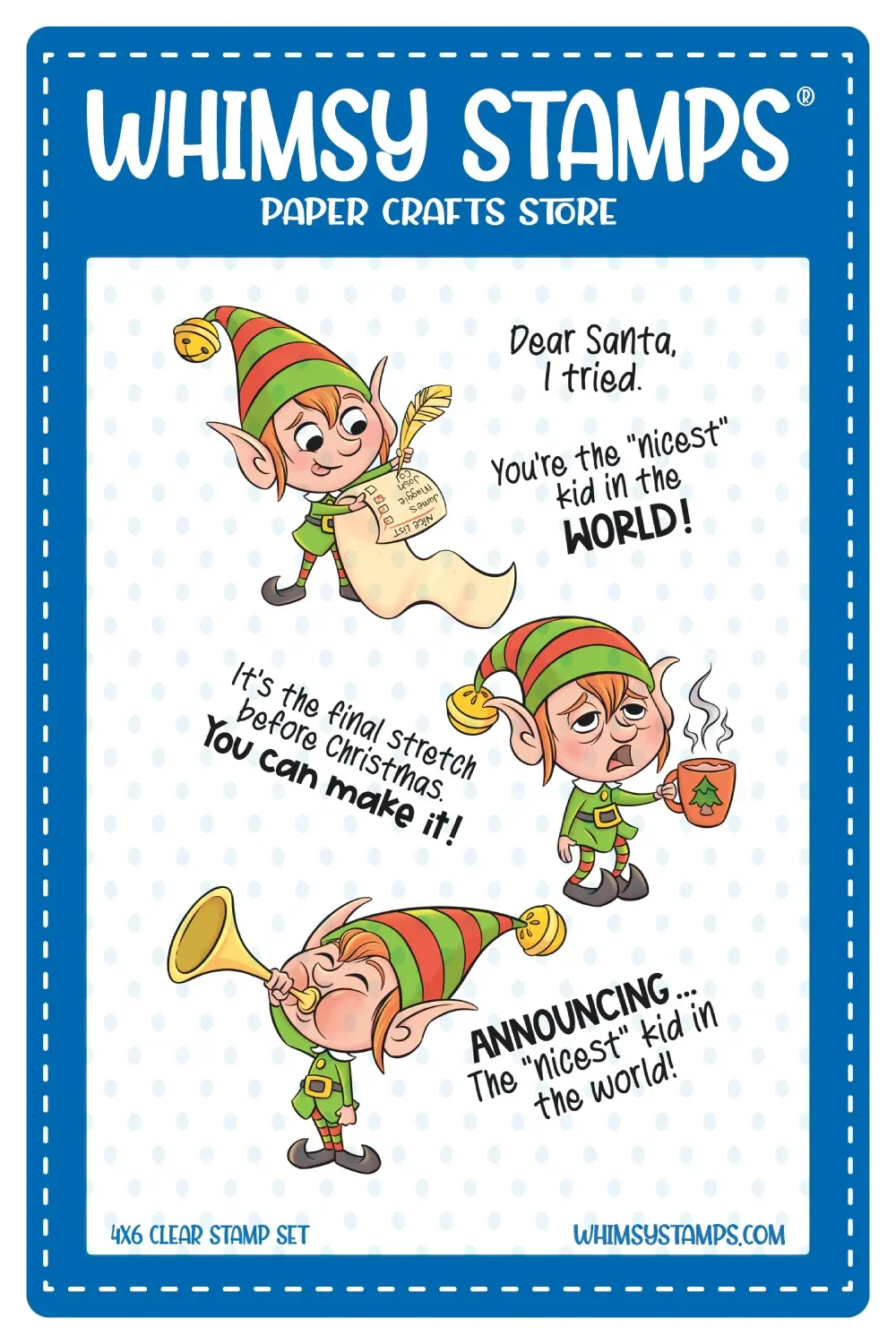 Whimsy Stamps Santa's Elves Clear Stamps NEU