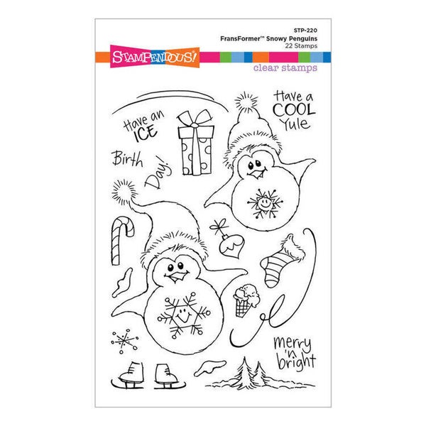 Stampendous FransFormer Snowy Penguins Clear Stamp Set (STP-220 )