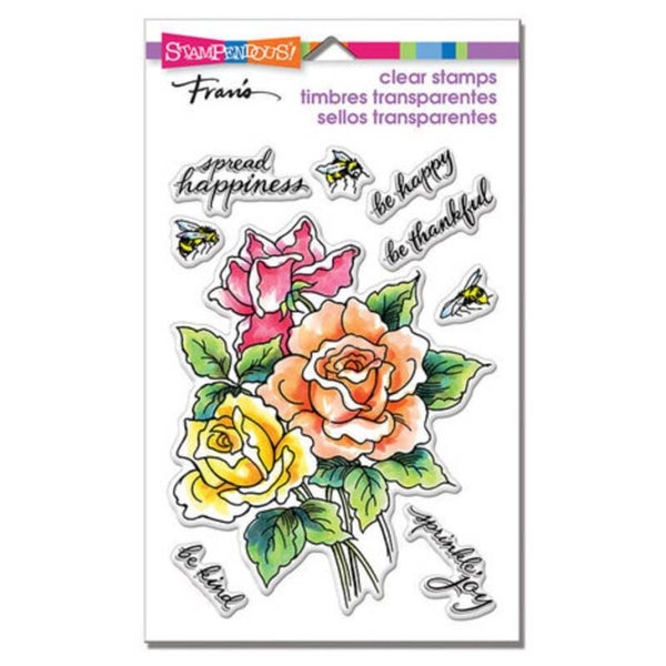 Stampendous! Roses Be Happy Clear Stamps (SSC1301)