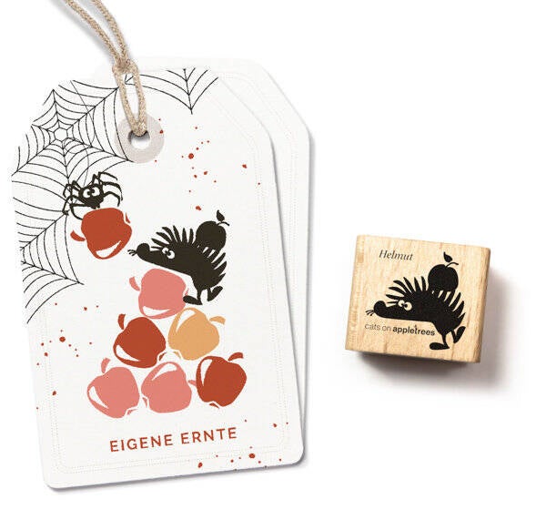 Cats on appletrees Igel Helmut (mit Apfel)